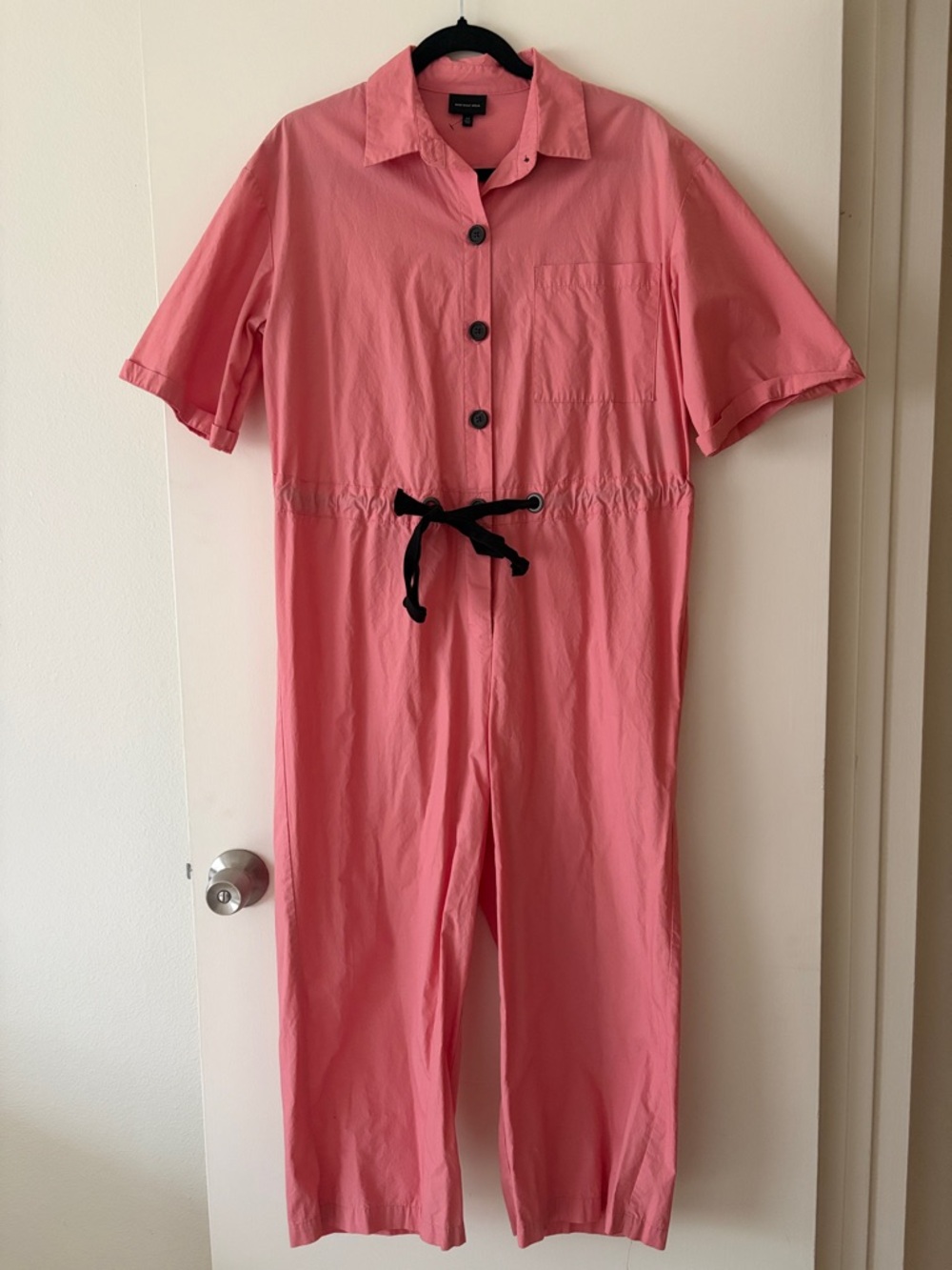 Bubblegum Pink Short-Sleeve Utility Jumpsuit